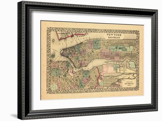 1870, New York and Brooklyn-null-Framed Giclee Print