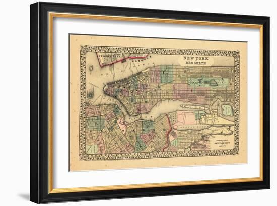 1870, New York and Brooklyn-null-Framed Giclee Print