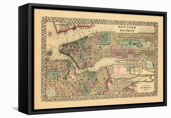 1870, New York and Brooklyn-null-Framed Premier Image Canvas