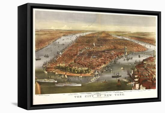 1870 NYC Map-N. Harbick-Framed Stretched Canvas