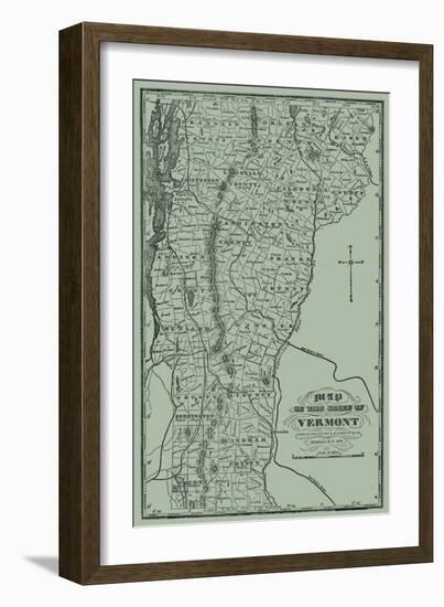 1870, Vermont State Map 1859, Vermont, United States-null-Framed Giclee Print