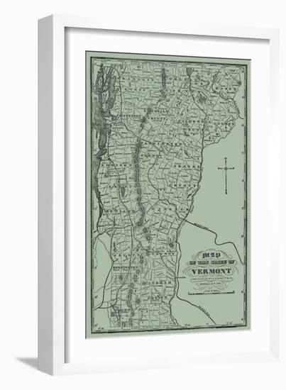 1870, Vermont State Map 1859, Vermont, United States-null-Framed Giclee Print