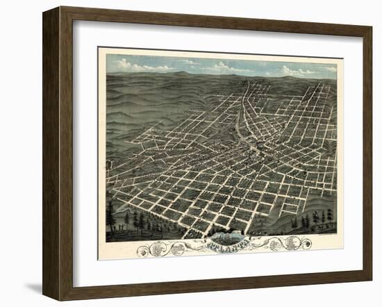 1871, Atlanta Bird's Eye View, Georgia, United States-null-Framed Giclee Print