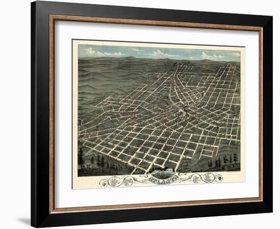 1871, Atlanta Bird's Eye View, Georgia, United States-null-Framed Giclee Print