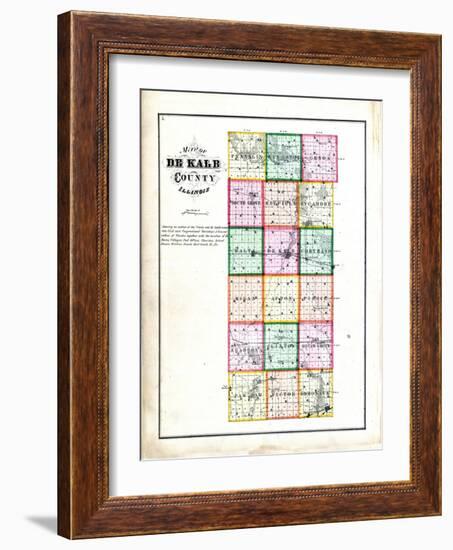 1871, DeKalb County Map, Illinois, United States-null-Framed Giclee Print