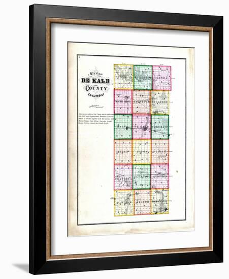 1871, DeKalb County Map, Illinois, United States-null-Framed Giclee Print