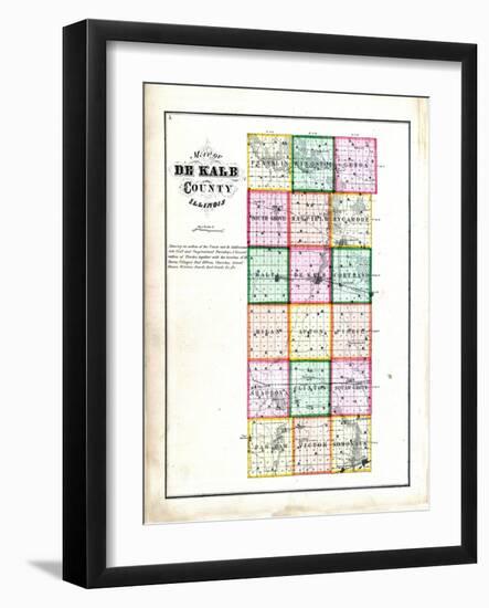 1871, DeKalb County Map, Illinois, United States-null-Framed Giclee Print