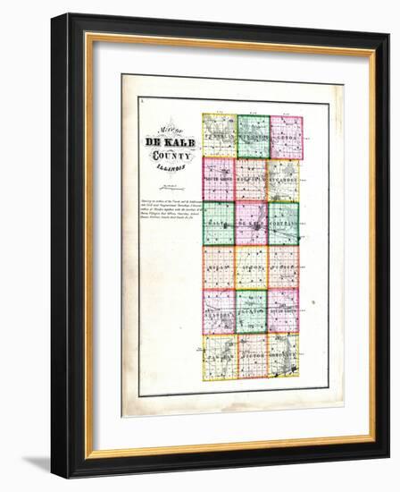 1871, DeKalb County Map, Illinois, United States-null-Framed Giclee Print