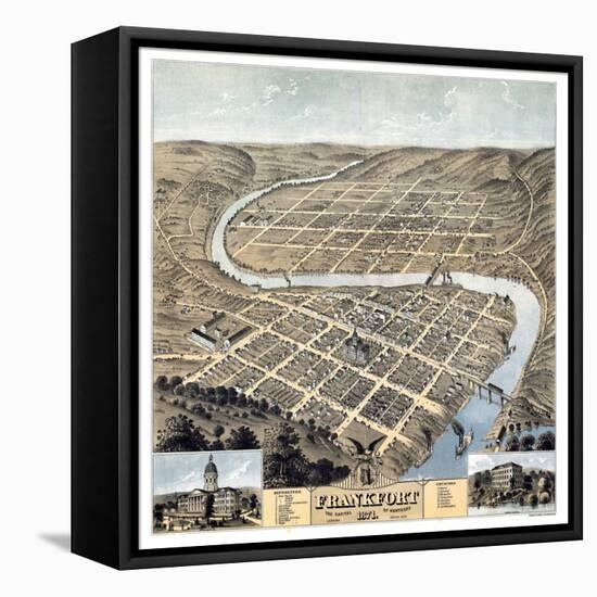 1871, Frankfort Bird's Eye View, Kentucky, United States-null-Framed Premier Image Canvas