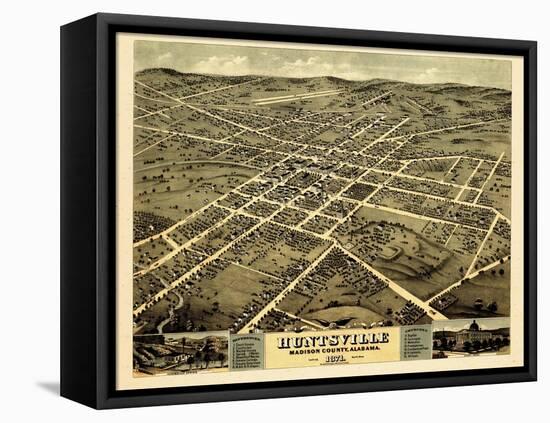 1871, Huntsville Bird's Eye View, Alabama, United States-null-Framed Premier Image Canvas