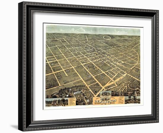 1871, Lexington Bird's Eye View, Kentucky, United States-null-Framed Giclee Print