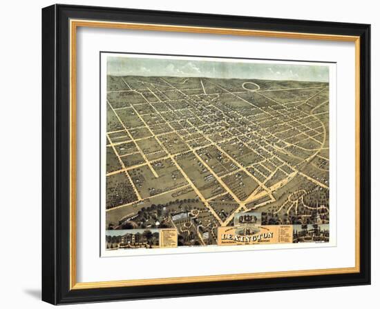 1871, Lexington Bird's Eye View, Kentucky, United States-null-Framed Giclee Print