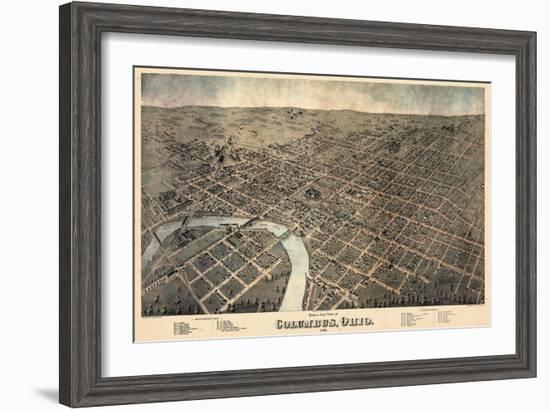 1872, Columbus Bird's Eye View, Ohio, United States-null-Framed Giclee Print