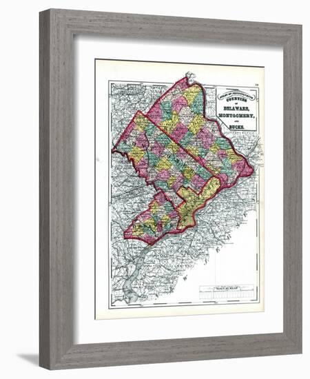 1872, Delaware, Montgomery, Bucks Counties, Pennsylvania, United States-null-Framed Giclee Print