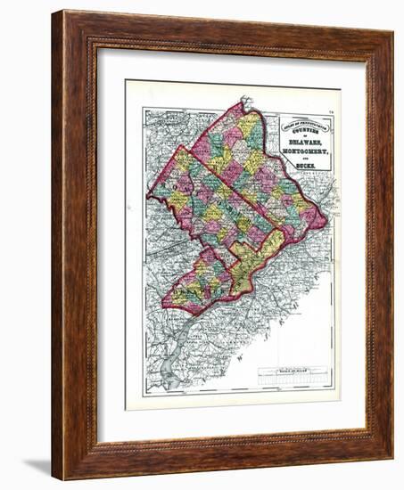 1872, Delaware, Montgomery, Bucks Counties, Pennsylvania, United States-null-Framed Giclee Print