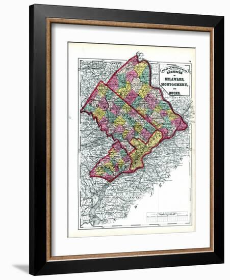 1872, Delaware, Montgomery, Bucks Counties, Pennsylvania, United States-null-Framed Giclee Print