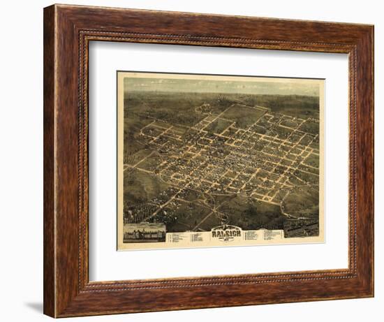 1872, Raleigh Bird's Eye View, North Carolina, United States-null-Framed Giclee Print