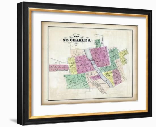 1872, St. Charles, Fox River, Illinois, United States-null-Framed Giclee Print