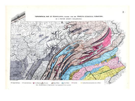 1872 Topographical Map Pennsylvania United States Giclee Print Art Com