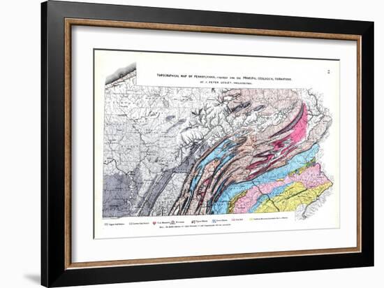1872, Topographical Map, Pennsylvania, United States-null-Framed Giclee Print
