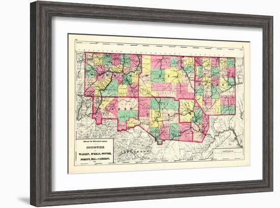 1872, Warren, McKean, Potter, Forest, Elk and Cameron Counties, Pennsylvania, United States-null-Framed Giclee Print