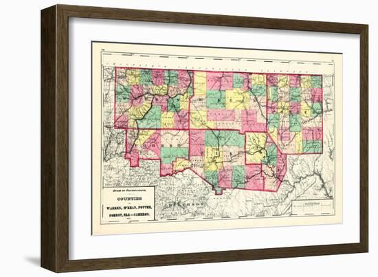 1872, Warren, McKean, Potter, Forest, Elk and Cameron Counties, Pennsylvania, United States-null-Framed Giclee Print