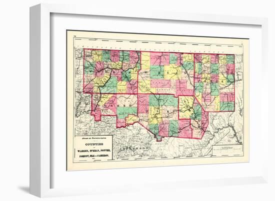 1872, Warren, McKean, Potter, Forest, Elk and Cameron Counties, Pennsylvania, United States-null-Framed Giclee Print