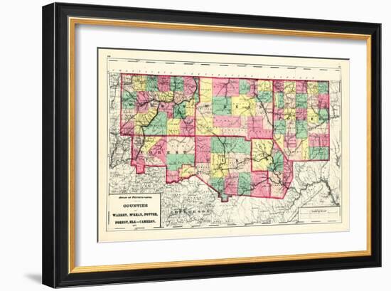 1872, Warren, McKean, Potter, Forest, Elk and Cameron Counties, Pennsylvania, United States-null-Framed Giclee Print