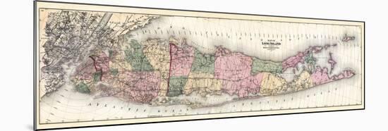 1873, Long Island Map, New York, United States-null-Mounted Giclee Print
