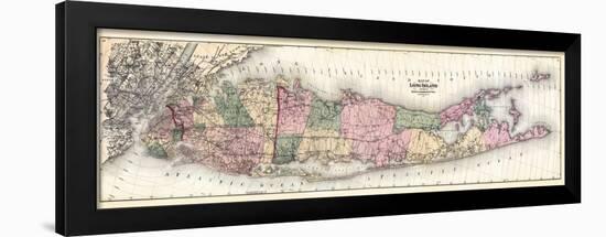 1873, Long Island Map, New York, United States-null-Framed Giclee Print
