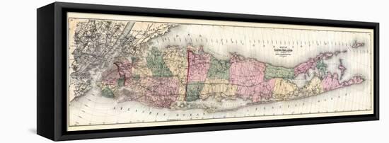 1873, Long Island Map, New York, United States-null-Framed Premier Image Canvas