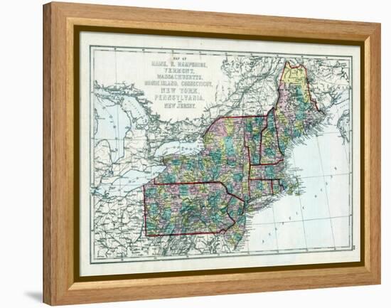 1873, Maine, New Hampshire, Vermont, Massachusetts, Rhode Island, Connecticut, New York, USA-null-Framed Premier Image Canvas