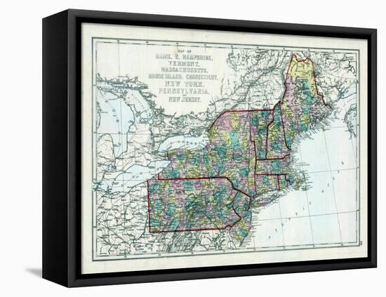1873, Maine, New Hampshire, Vermont, Massachusetts, Rhode Island, Connecticut, New York, USA-null-Framed Premier Image Canvas