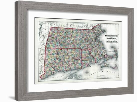 1873, Massachusetts, Connecticut, Rhode Island, USA-null-Framed Giclee Print