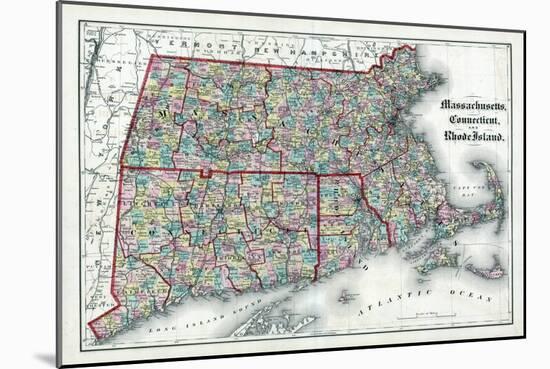 1873, Massachusetts, Connecticut, Rhode Island, USA-null-Mounted Giclee Print