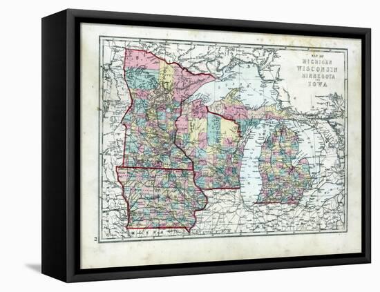 1873, Michigan, Wisconsin, Minnesota, Iowa, USA-null-Framed Premier Image Canvas