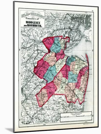 1873, Middlesex and Monmouth Counties, New Jersey, United States-null-Mounted Giclee Print