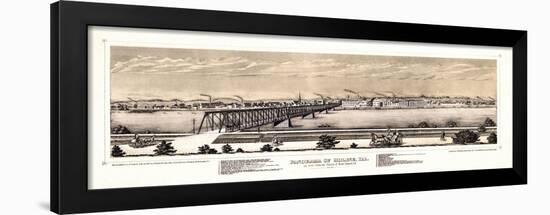 1873, Moline Panoramic View, Illinois, United States-null-Framed Giclee Print