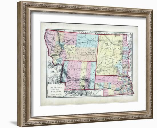 1873, Nebraska, Dakota, Montana, Wyoming, USA-null-Framed Giclee Print