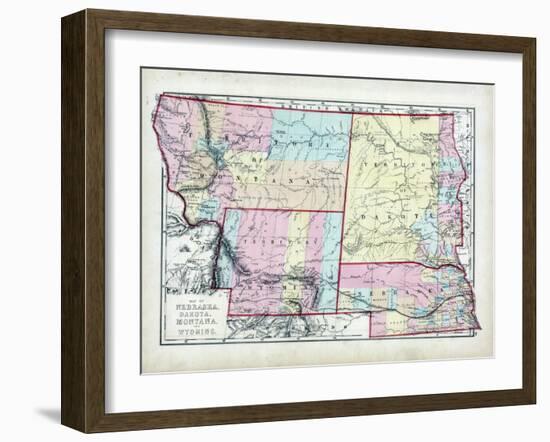 1873, Nebraska, Dakota, Montana, Wyoming, USA-null-Framed Giclee Print