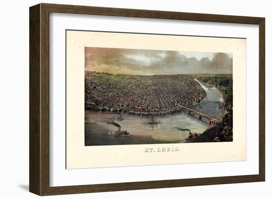 1873, Saint Louis 1873c Bird's Eye View, Missouri, United States-null-Framed Giclee Print