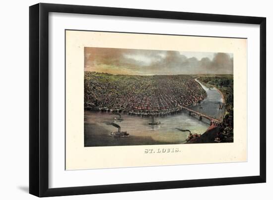 1873, Saint Louis 1873c Bird's Eye View, Missouri, United States-null-Framed Giclee Print