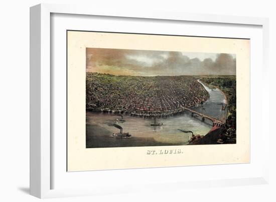 1873, Saint Louis 1873c Bird's Eye View, Missouri, United States-null-Framed Giclee Print