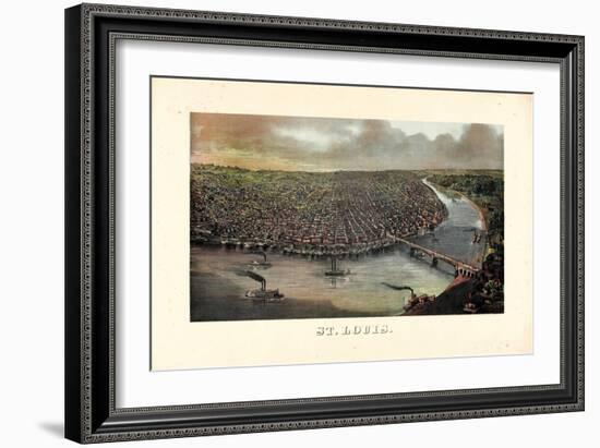 1873, Saint Louis 1873c Bird's Eye View, Missouri, United States-null-Framed Giclee Print