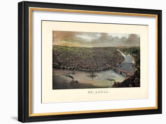 1873, Saint Louis 1873c Bird's Eye View, Missouri, United States-null-Framed Giclee Print