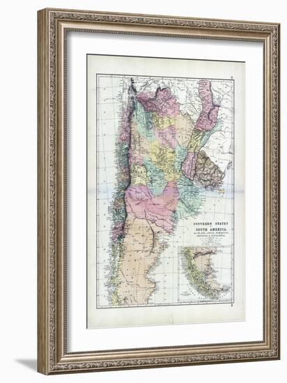 1873, South America, La Plata, Chili, Paraguay, Uruguay, Patagonia-null-Framed Giclee Print