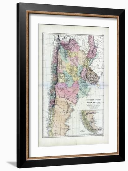 1873, South America, La Plata, Chili, Paraguay, Uruguay, Patagonia-null-Framed Giclee Print