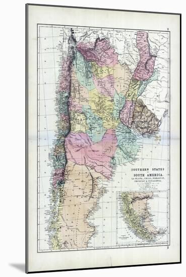 1873, South America, La Plata, Chili, Paraguay, Uruguay, Patagonia-null-Mounted Giclee Print