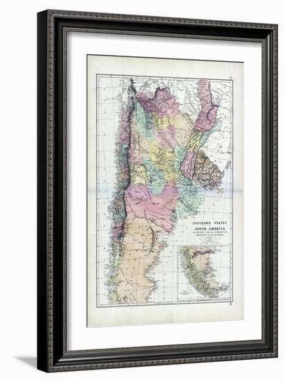 1873, South America, La Plata, Chili, Paraguay, Uruguay, Patagonia-null-Framed Giclee Print