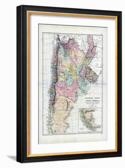 1873, South America, La Plata, Chili, Paraguay, Uruguay, Patagonia-null-Framed Giclee Print